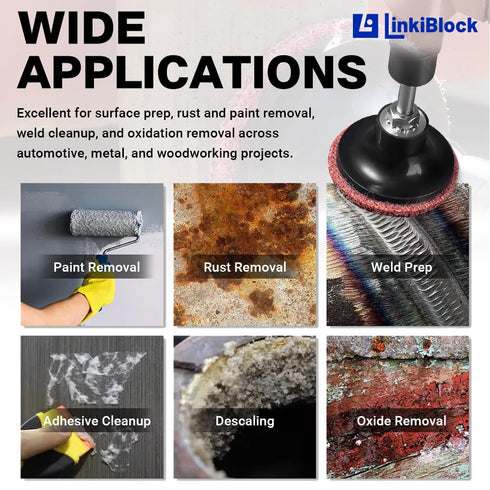 Linkiblock 45Pcs 2 inch Fine,15 Nylon Surface Conditioning Quick Change Sanding Discs R-Type with Adapter & Backing