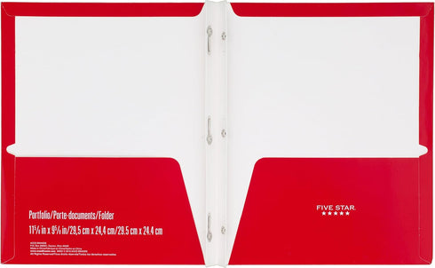Five Star 2-Pocket Folders with Prong Fasteners, Blue (72365), Folders with Pockets