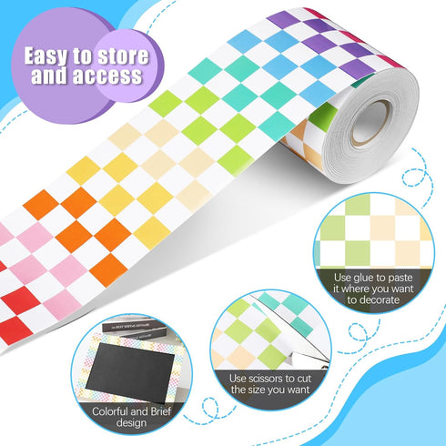 Zonon 65 Feet Wavy Rolled Bulletin Board Border, Decorative Straight Trim for Classroom Back to School Decor (Pastel