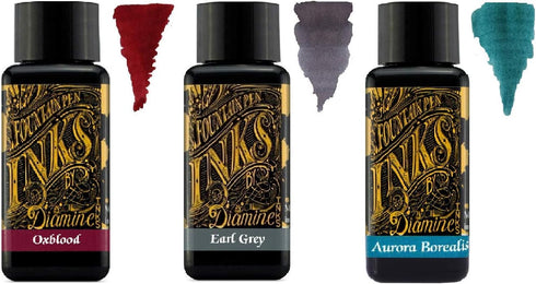 Diamine Fountain Pen Ink 30ml - 3 Pack, Oxblood, Earl Grey, Aurora Borealis