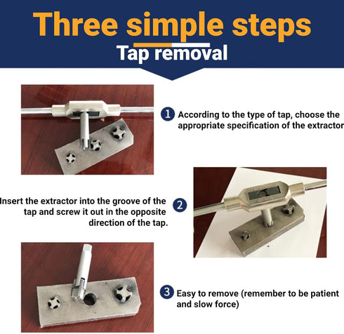 Steel Broken Head Taps Extractor Set, 6 Pcs Screw Remover for Everyday Home Repair Work