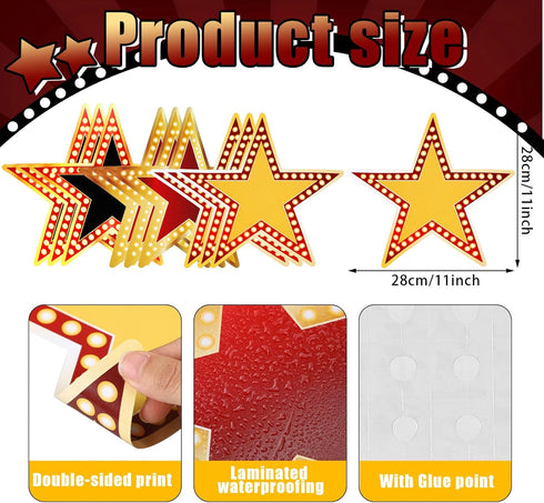 Geosar 48 Pcs Movie Star Cardboard Red Carpet Awards Night Cutouts Confetti Cutouts for Bulletin Board Movie Party Decoration Supply Classroom Wall (11 Inch) by Geosar