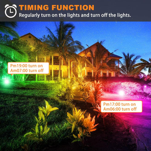 30W 300W 120 2700K, Lights,IP66 3-Plug (2 Pack) MELPO Led Flood Light Outdoor Equivalent, Color Changing RGB Lights