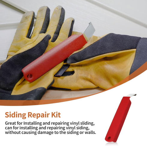 Vinyl Siding Removal Tool, Steel Blade Siding Zip Tool with Extra Long Non-Slip Grip Handle (Red)
