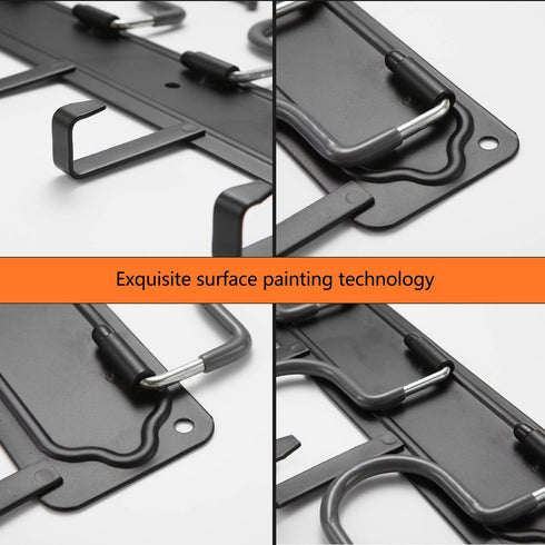 YueTong All Metal Garden Tool Organizer, Heavy Duty Adjustable Wall Mount Holder with Hooks (3 Pack)