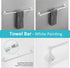 Set, 4-Piece Set BGL Bathroom Accessories White Paint Expandable Towel Bar Bathroom Accessory Wall Mounted Towel Ring