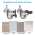 1 Inch 4 Pack 360 M6 15 mm 99 Lbs PATIKIL Mini Stem Casters Wheel with Brake, Low Profile TPR Threaded Swivel Wheel