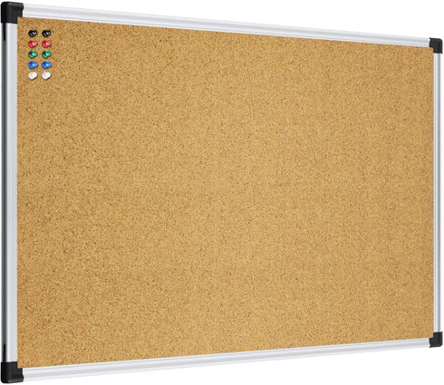 XBoard Cork Board 24 x 18 Inch - 2 Pcs Bulletin Board with Aluminum Frame for Home & Office