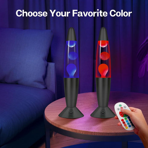 Biulazyda 16" 17 Black LED Liquid Motion Lamps, Colors Changing Lamp with Remote, Mood Night Light for Kids Adults