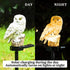 Garden Solar Light Outdoor Decor, Resin Owl Solar LED Light with Stake for Flower Fence Lawn Passage Decoration