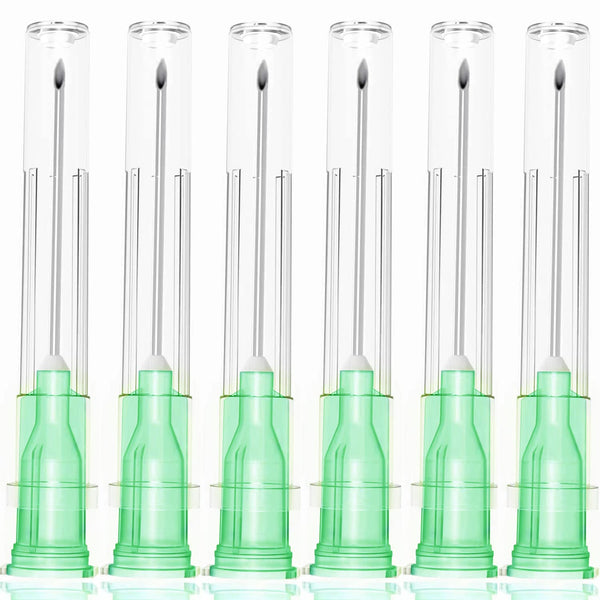 100 Pack 21Ga 1 Inch Stainless Steel Dispensing Lab Tools for Scientific Labs, Measuring and Refilling