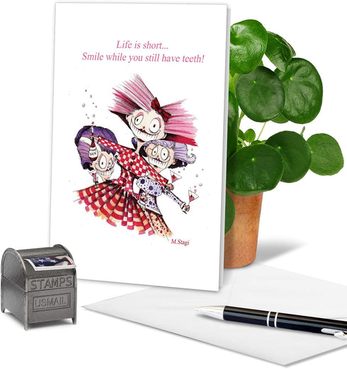 NobleWorks 1 Happy Birthday Greeting Card, Funny Cartoon Comic Humor, Celebrate Birthdays Notecard