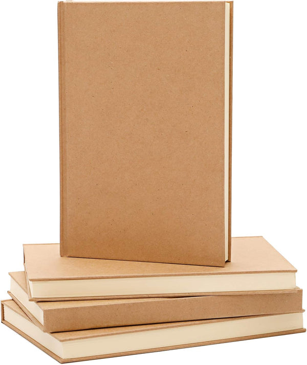 LABUK 4 Pack Blank Notebook Bulk, 120 Sheets Sketch Book, 100gsm, 5.6"x 8.3" Hardcover Sketchbook for Office School