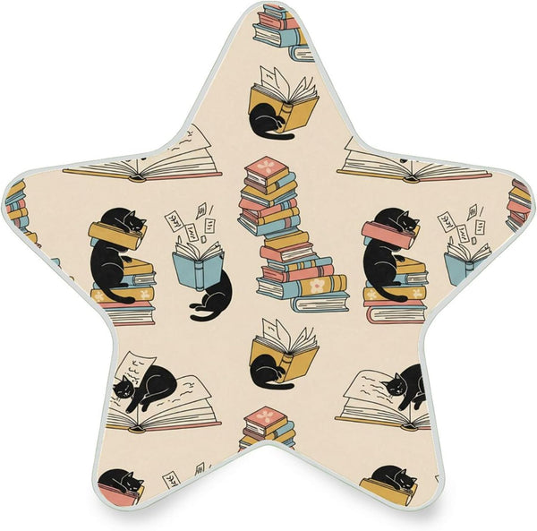 Burbuja Cat in Books LED Night Light Plug into Wall 0.2W Star-Shaped Nightlight