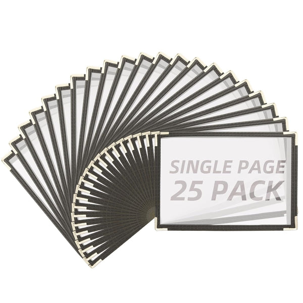 CYEAH 25 Pcs Cafe Style Menu Cover, Single Page 2 View Transparent