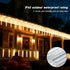 Lurinenna 2-Pack 20 IP65 Solar Meteor Shower Icicle Lights Outdoor Tubes Waterproof LED String Lights, Hanging Decor