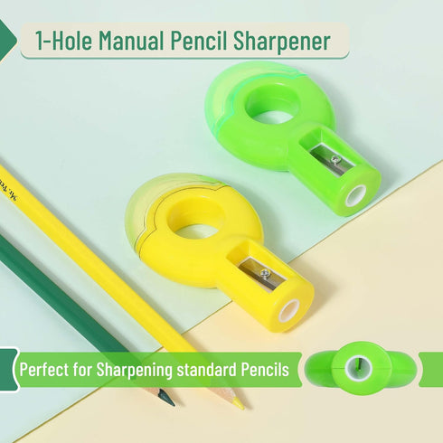 6 Pack, 2-in-1 Mr. Pen- Manual Pencil Sharpener & Eraser, Manual Sharpeners, Multicolored Sharpener with Eraser Fun