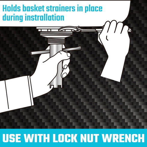 DURATECH Long Reach Basket Strainer Wrench, Universal Sink Strainer Wrench with Sliding Handle, Double End, 1/2" & 3/8"