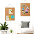 Frameless Cork Board, 16" x 12" Magnetic Bulletin Board with 8 Magnets and 10 Pushpins