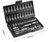 YUFANYA 46PCS 1/4 inch Drive Socket Set, Metric Ratchet Wrench with 4-14mm CR-V Sockets, Mechanic Tool Kits