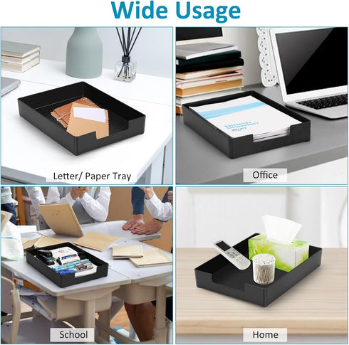 Stackable Letter Tray Paper Organizer, A4 Size Desk Organizer for Letter Paper, Plastic Holder for Office