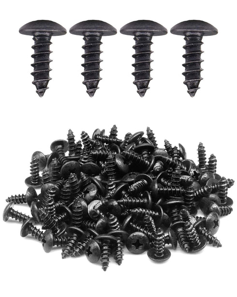 100pcs #8 x 1/2 inch Truss Head Phillips Wood Screws, Black Oxide Coated by IMSCREWS