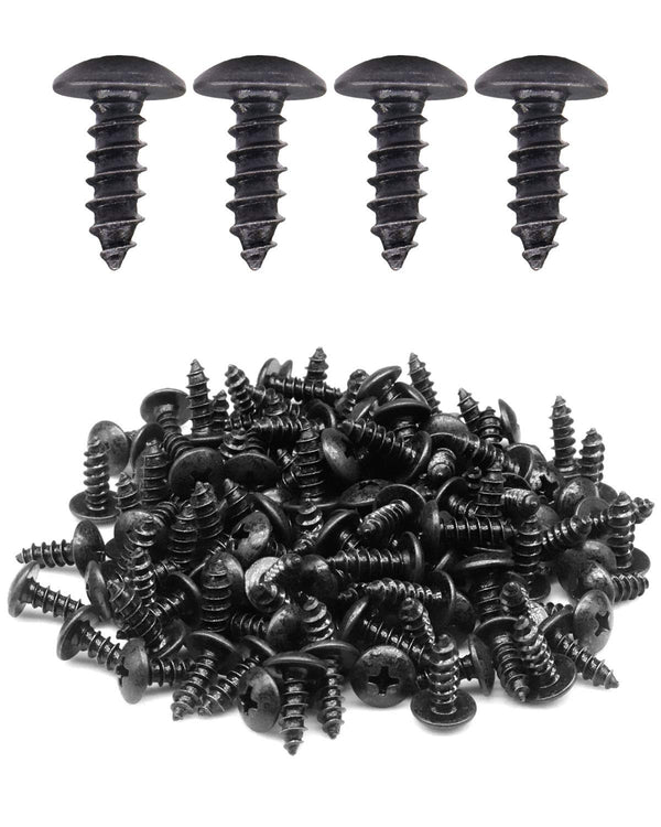 100pcs #8 x 1/2 inch Truss Head Phillips Wood Screws, Black Oxide Coated by IMSCREWS