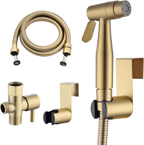 Stainless Steel Bidet Sprayer for Toilet, Gold Finish with Jet and Soft