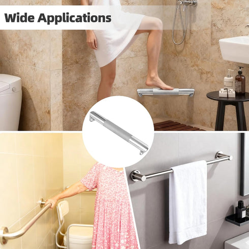 11.4 Inch Shower Foot Rest for Shaving Legs, Wall Mounted Corner Bathroom Shelf, Anti-Slip Stainless Steel Foot Ledge