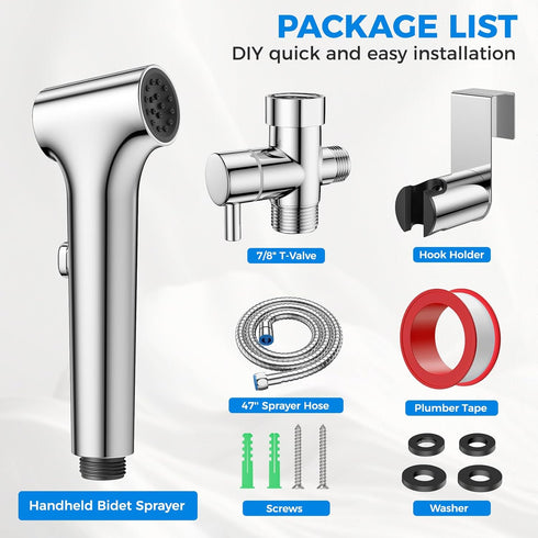 Set, Handheld Bidet Sprayer for Toilet, Hurran New Premium Muslim Shower Toiletbidet Cloth Diaper Sprayer Precise