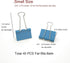 Binder Clips Small Metal Clamp 0.75 inch / 19 mm (Blue, 40-PCS)