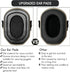 GEVO 2 Pack Gel Ear Pads for Walker's Razor Earmuffs, Comfortable Replacement Ear Cups with TPU Leather Silicone Gel