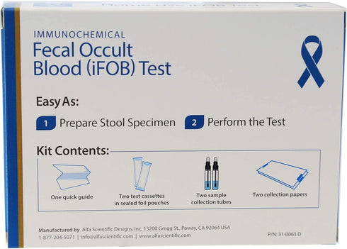 immunochemical Fecal Occult Blood (FIT or iFOB) Home Test and Stool Test - 2 Pack