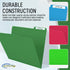 Green File Folders, 1/3-Cut Tabs, Letter Size, 12-Pack, Durable Office Filing Folders for Documents and Papers
