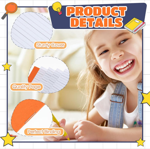 Henoyso 12 Pcs Primary Composition Notebook, K-2, 9 3/4 x 7 1/2 Inch, Blank Writing Book for Kids, 60 Page Writing