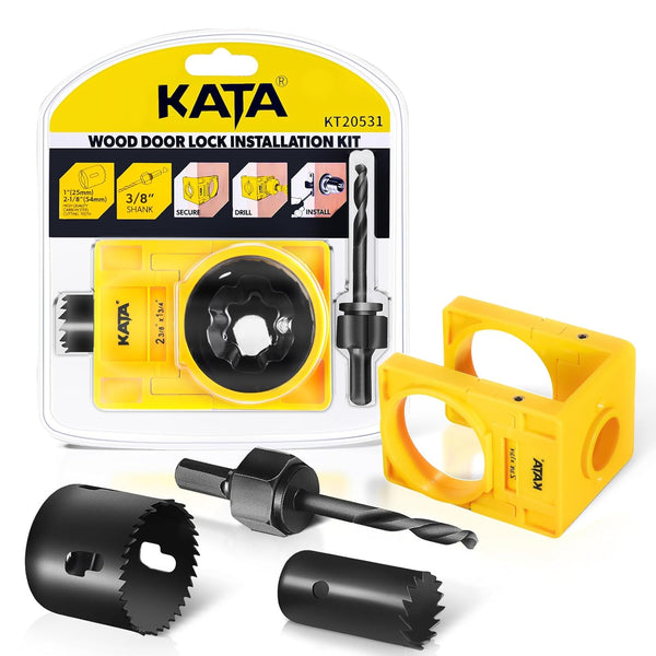 KATA 1-3/8" - 1-3/4" Door Lock Installation Kit with Large Chip-Clearance Slots for Deadbolts and Locksets