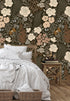 HAOKHOME 93276 Peel and Stick Wallpaper: Floral Vintage Removable Rose Leaf Black/Brown/Beige Stick on Mural 17.7in x