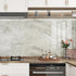 Shiny Beige Marble Contact Paper, Peel and Stick Waterproof Wallpaper for Kitchen Walls, Vanity Table 17.71"x120"