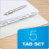 Oxford Blank Write On Binder Dividers, 1/5 Cut Tabs, 3 Hole Punch Dividers in 5 Tab Sets, 100 Dividers, 20 Sets, White