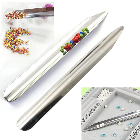 Lab Spoon Spatula Scoop, 15cm/5.9 inch Stainless Steel Spatula with Rounded and Pointed Ends, 4PCS
