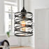 Black Pendant Lights for Kitchen Island, Industrial Farmhouse Pendant Light Fixtures with Seeded Glass Shade