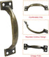4 Pcs Bronze Pull Handles, Vintage Style Barn Door Handles, Metal Gate Pull Handle for Drawer Dresser