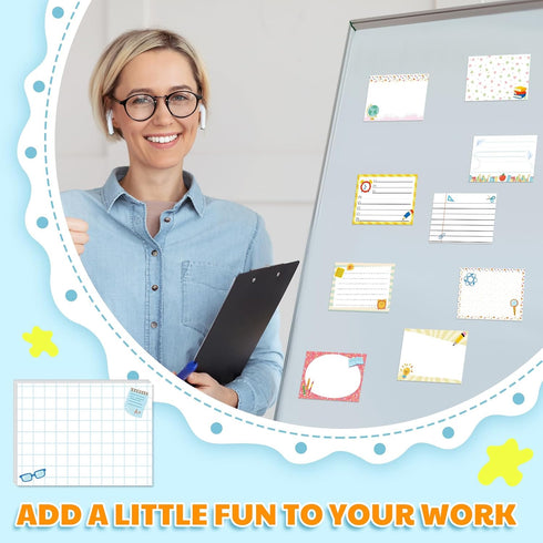 Gueevin 12 Pcs Cute Teacher Animal Pun Sticky Note Pads, 600 Sheets 3 x 4 Inch Memo Notepads for Teacher Appreciation