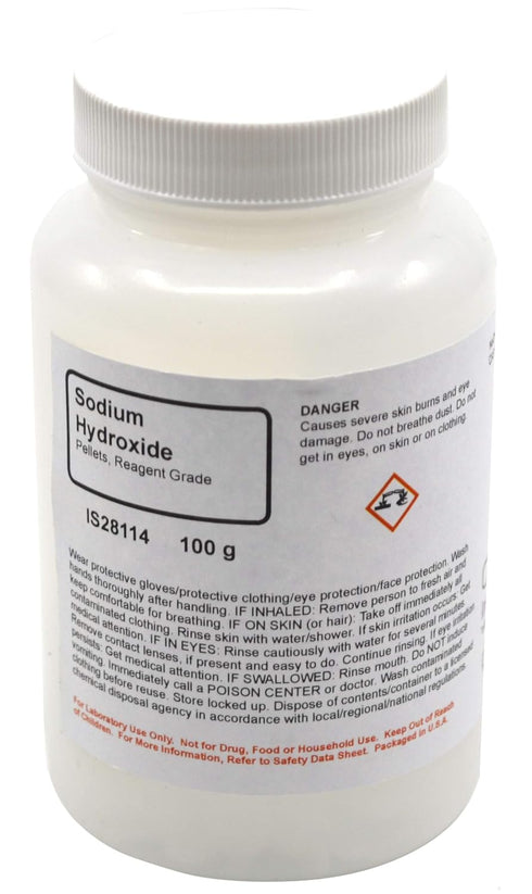 Innovating Science Reagent-Grade Sodium Hydroxide Pellet, 100g - The Curated Chemical Collection
