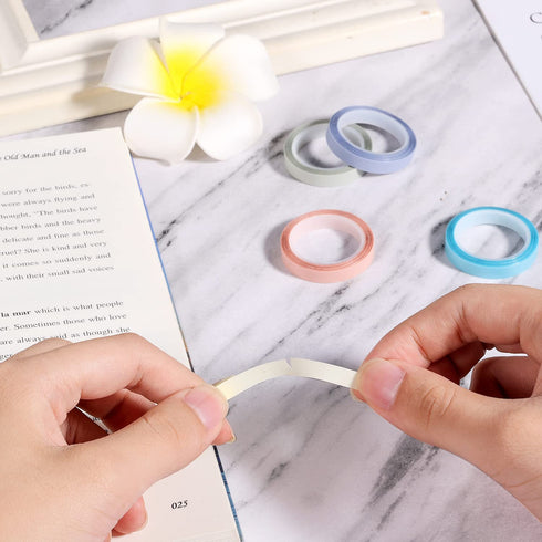 LUTER 5 Rolls Highlighter Tape, 0.2inch x 16.4ft Removable Neon Strips for Marking Books