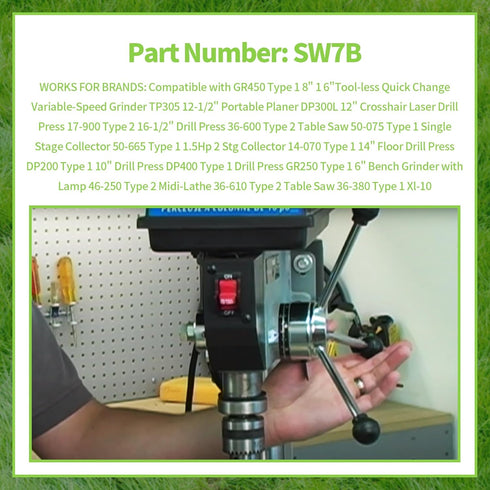 HAKATOP SW7B On-Off Toggle Switch, 2 Prong for Delta, Aftermarket Replacement for Ryobi Table Saws, Drill Press
