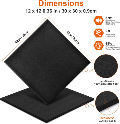 Large Cork Board Substitute, 48"x24" Bulletin Board, 8 Pack Black Felt Board for Home & Office Wall Decor with Noise