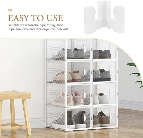 40pcs Shoe Shelf Brackets - DIY Shoe Rack Pipe Connector Support - Wardrobe Cabinet Organizer Fittings - Wire Rack