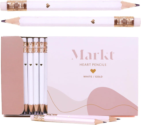 Bridal Pencils for Bridal Shower Games & Wedding Favors, White Short Pencils for Guests, Mini Pencils for Games