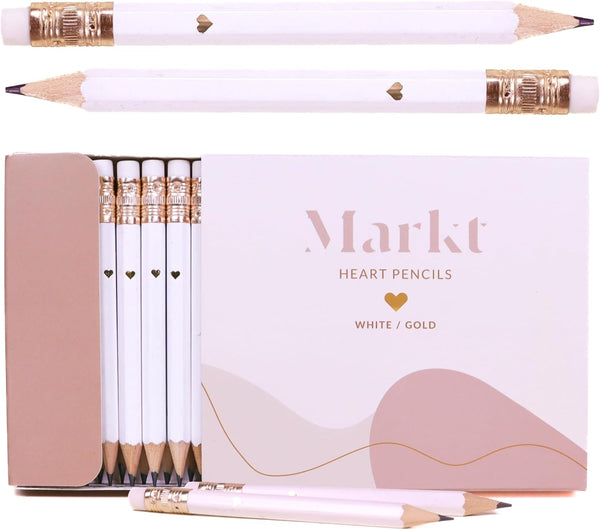 Bridal Pencils for Bridal Shower Games & Wedding Favors, White Short Pencils for Guests, Mini Pencils for Games